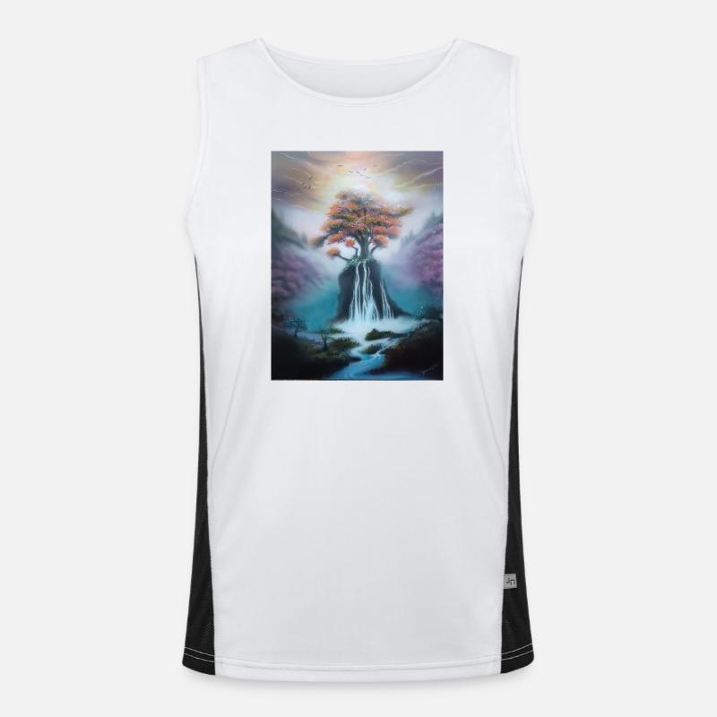 Dreamscape - Men's Functional Contrast Tank Top  - white/black