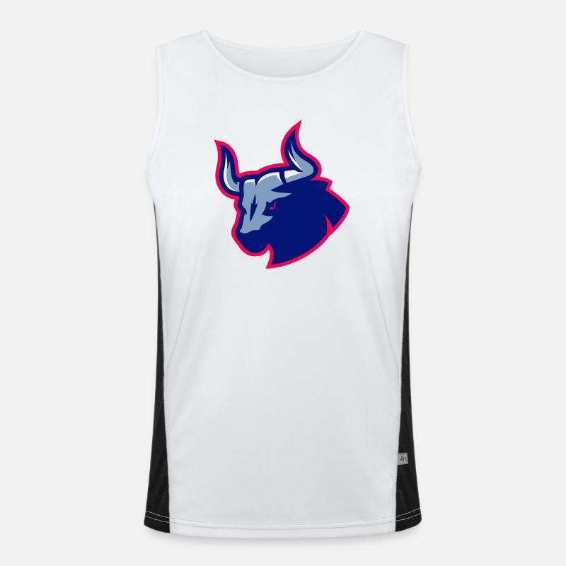 Stierblauer Neon-Umriss Funktionelles Kontrast-Tank Top für Männer 