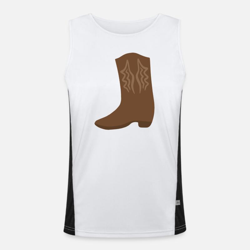 Western Boot Stitch Art Men's Functional Contrast Tank Top 