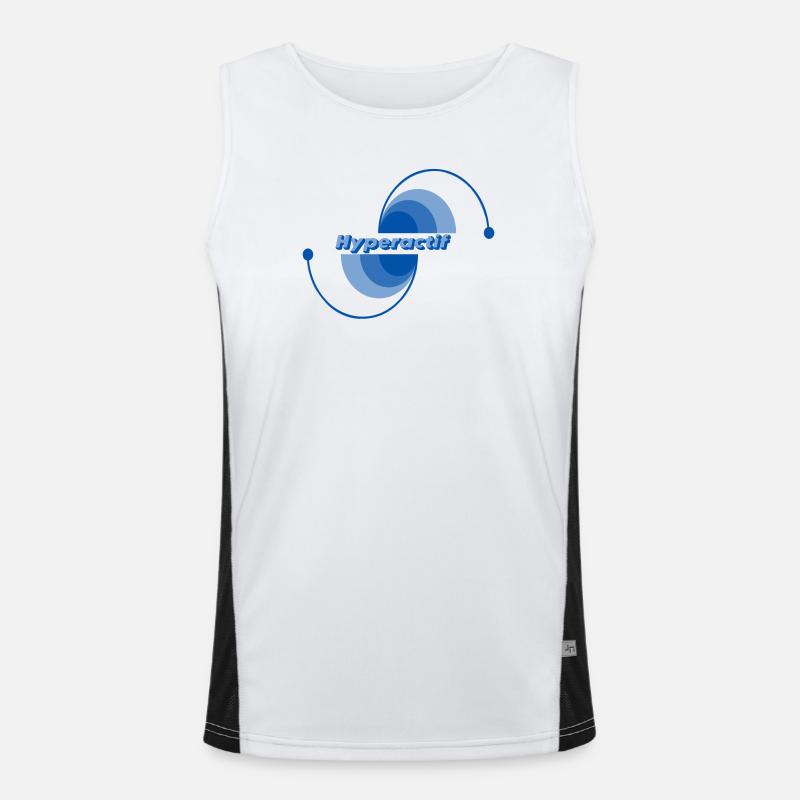 Hyperactive - Men's Functional Contrast Tank Top  - white/black