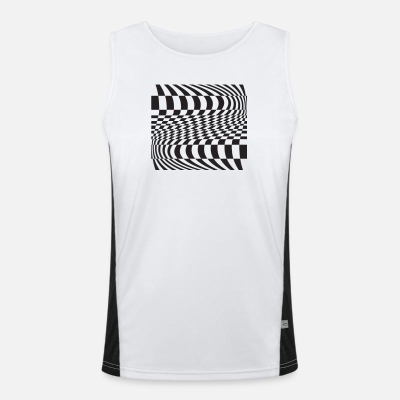 Optic Curve Grid Men's Functional Contrast Tank Top 