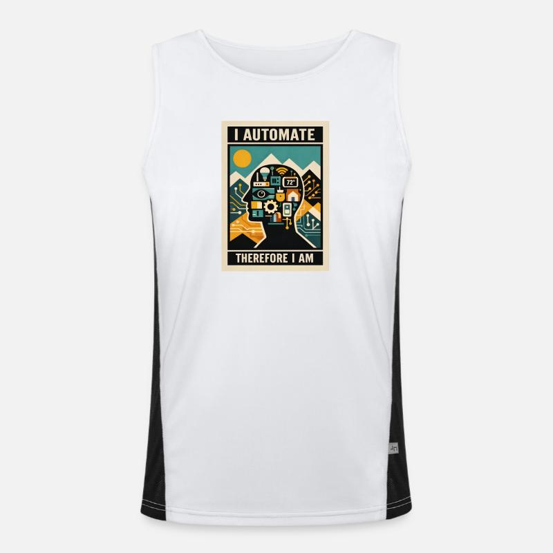 I automate | Smart Home Technology - Men's Functional Contrast Tank Top  - white/black