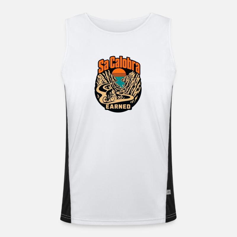 Sa Calobra Cycling, Mallorca Road Climb Earned Funktionelles Kontrast-Tank Top für Männer 