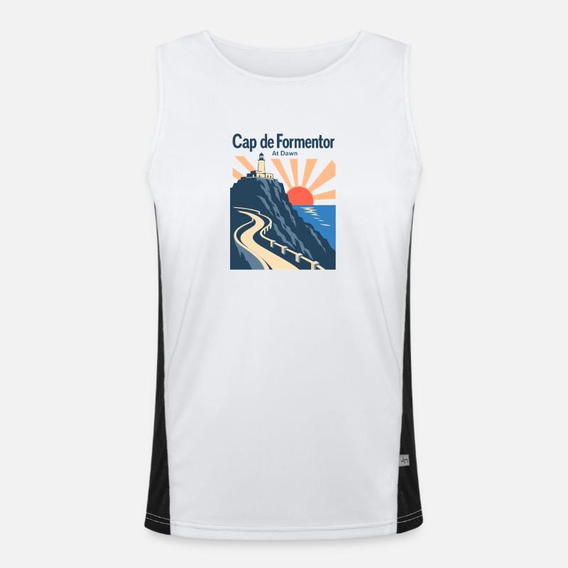 Cap de Formentor Dawn Road Cycling Mallorca Ride Funktionelles Kontrast-Tank Top für Männer 