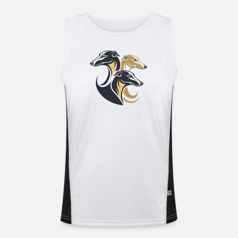 Dreifache Windhunde Silhouette Funktionelles Kontrast-Tank Top für Männer 