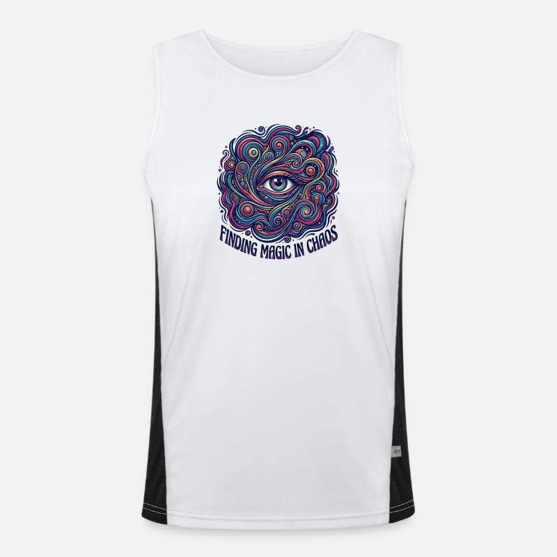 Magic Chaos - Men's Functional Contrast Tank Top  - white/black