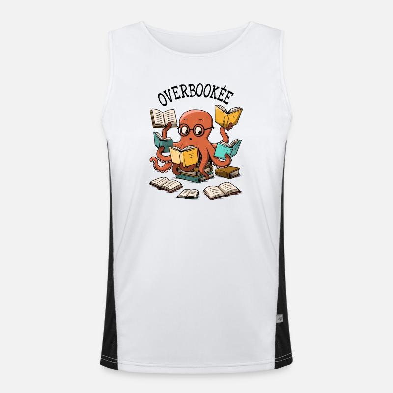 overbooked - Men's Functional Contrast Tank Top  - white/black