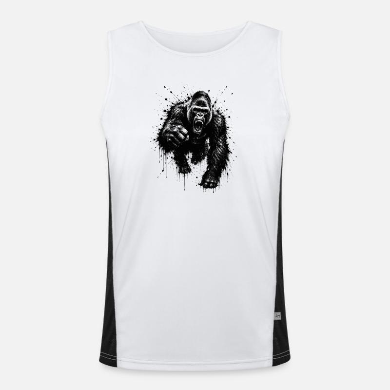 Dark Gorilla Spray Print Men's Functional Contrast Tank Top 