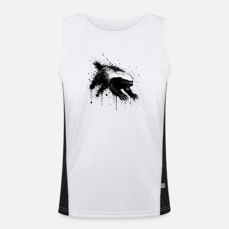 Honigdachs Splatter Funktionelles Kontrast-Tank Top für Männer 