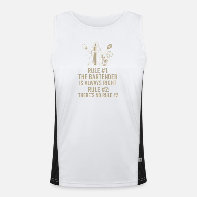 Bartender Always Right - Men's Functional Contrast Tank Top - white/black