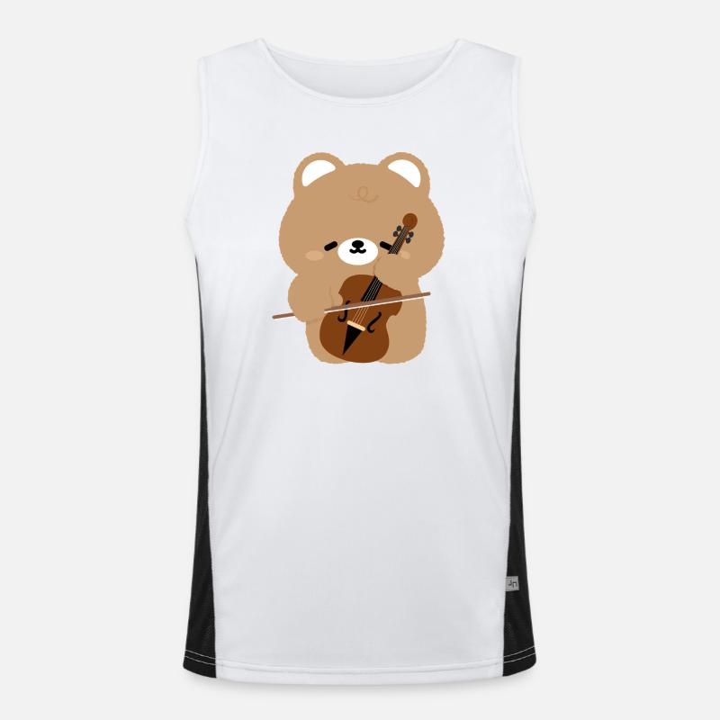Bear Cello Charm Men's Functional Contrast Tank Top 