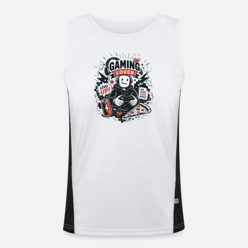 Gaming Lover Retro Arcade Funktionelles Kontrast-Tank Top für Männer 