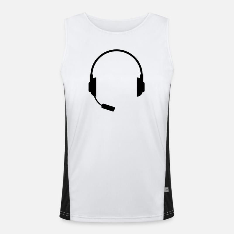 Headset With Microphone Men's Functional Contrast Tank Top 