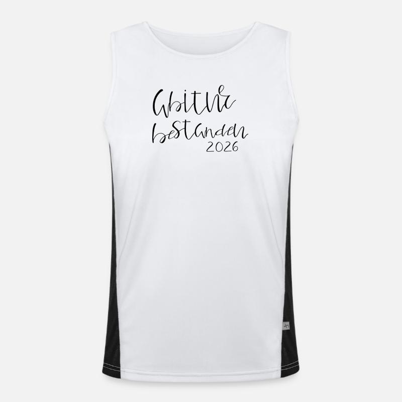 Abitur passed - Men's Functional Contrast Tank Top  - white/black