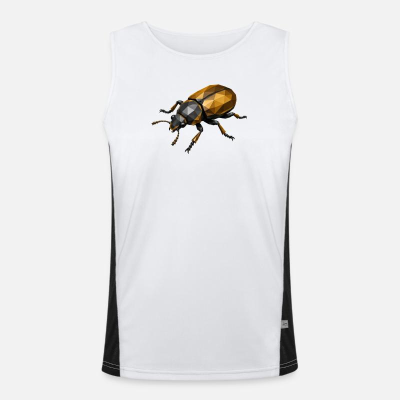 Geometric Low-Poly Insect - Men's Functional Contrast Tank Top - white/black