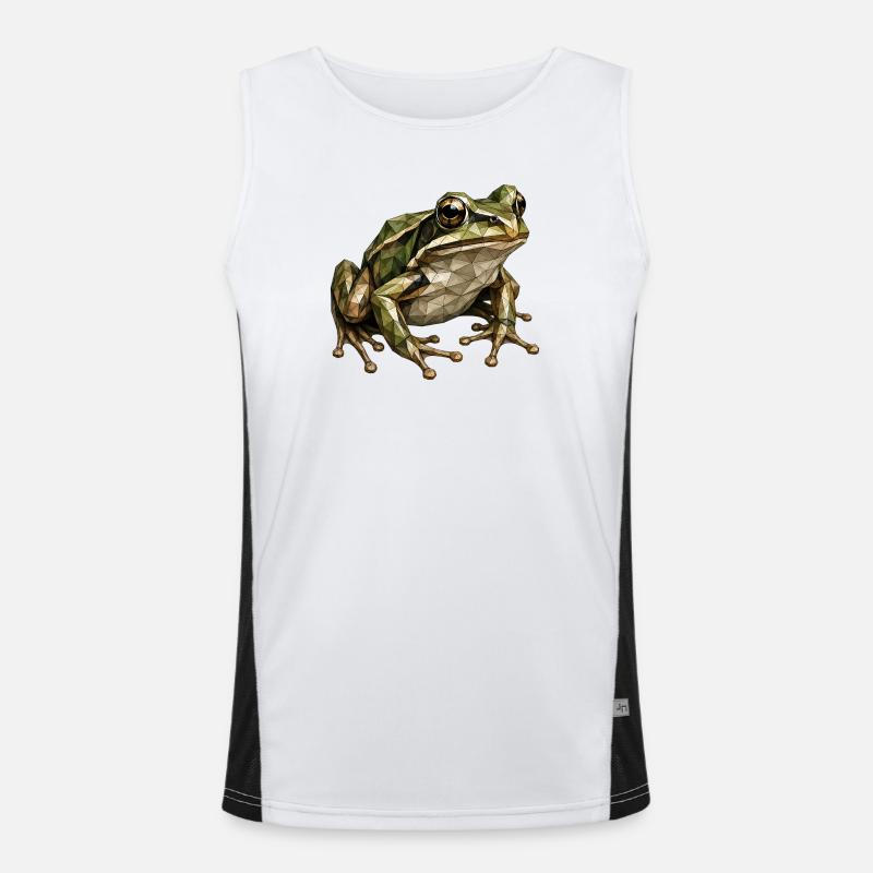 Geometric Frog Polygon Art Men's Functional Contrast Tank Top 
