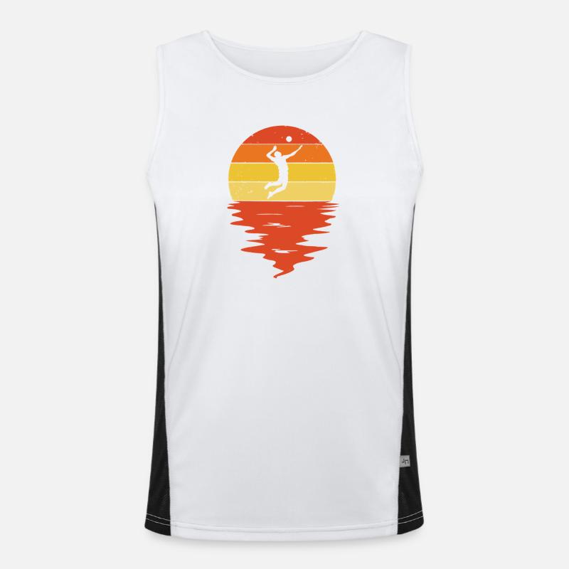 Sunset Silhouette Leap - Men's Functional Contrast Tank Top  - white/black