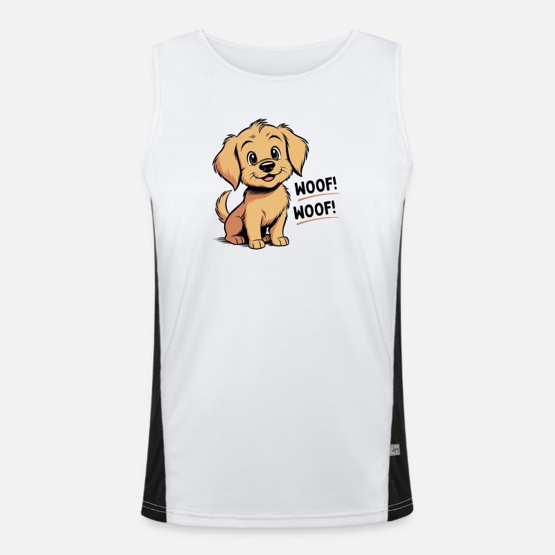Cozy den Hund – Wuff – Wuff Funktionelles Kontrast-Tank Top für Männer