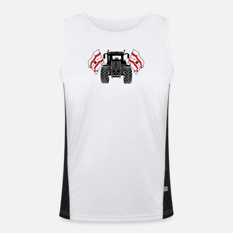 Drenthe_Tractor_Pride - Funktionelles Kontrast-Tank Top für Männer - Weiß/Schwarz