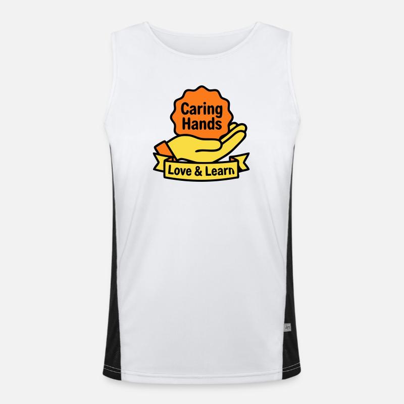 Kita Wappen Caring Hands Logo Funktionelles Kontrast-Tank Top für Männer 