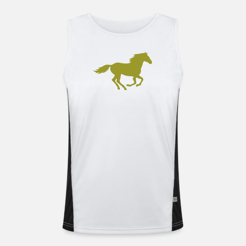Pferd Silhouette Funktionelles Kontrast-Tank Top für Männer 
