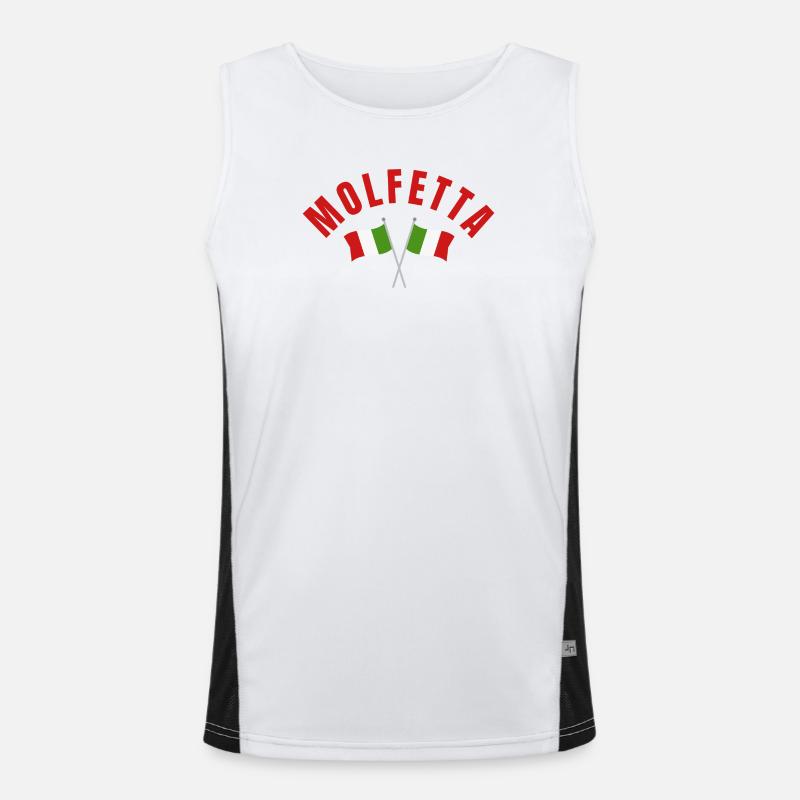 MOLFETTA Italian Flags Cross - Men's Functional Contrast Tank Top  - white/black