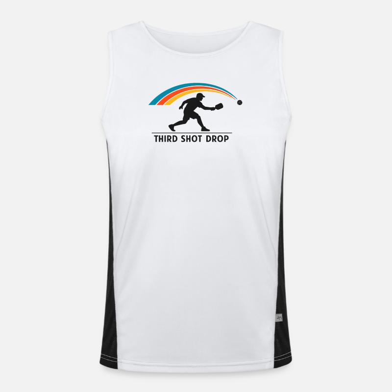 Third Shot Drop Badminton Silhouette - Men's Functional Contrast Tank Top - white/black