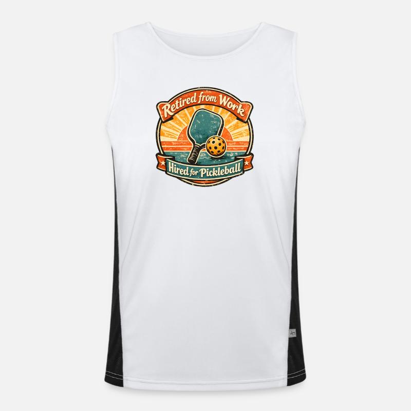 Retired for Work, Hired for Pickleball Men's Functional Contrast Tank Top 
