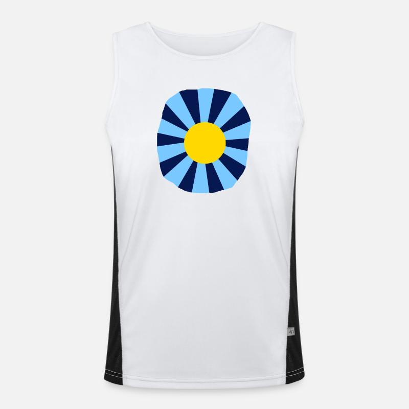 Psychedelische Blume Funktionelles Kontrast-Tank Top für Männer 