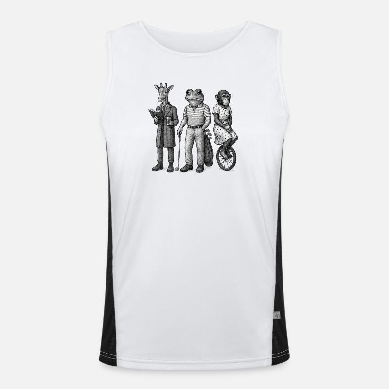 Trio der anthropomorphen Freunde Funktionelles Kontrast-Tank Top für Männer 
