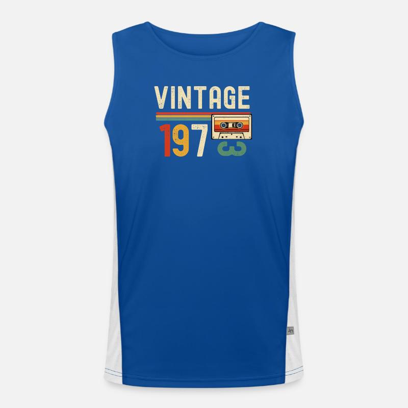 Vintage 70s Cassette Retro Men's Functional Contrast Tank Top 