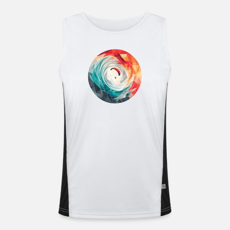 Geometric Vortex Paragliding Men's Functional Contrast Tank Top 
