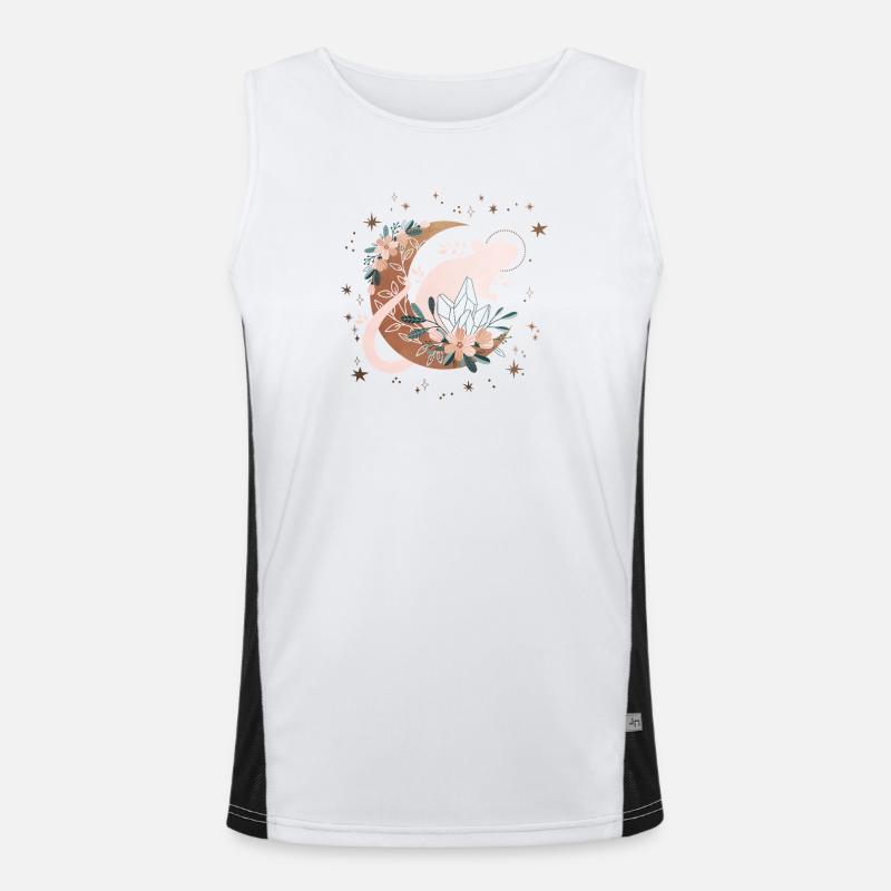 Celestial Moon Rat - Men's Functional Contrast Tank Top  - white/black