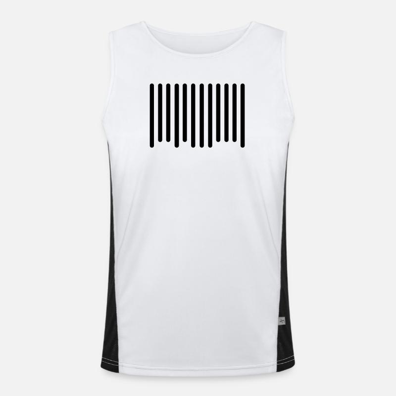 code barres - Débardeur respirant contrasté Homme - blanc/noir