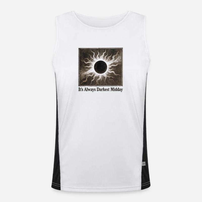 Darkest Noon | Solar eclipse - Men's Functional Contrast Tank Top  - white/black