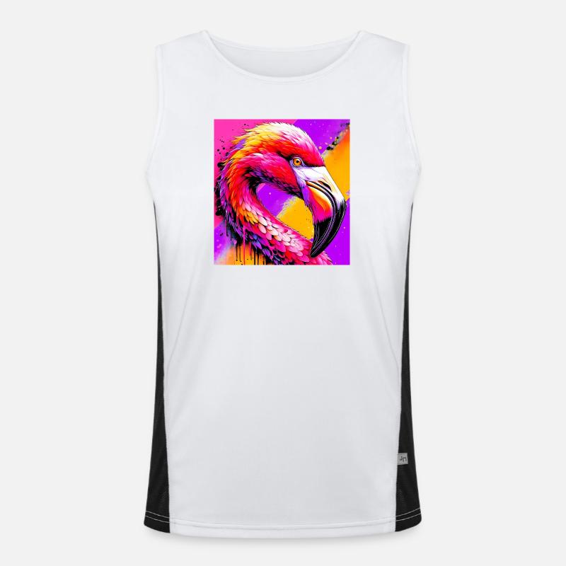 flamingo - Men's Functional Contrast Tank Top  - white/black