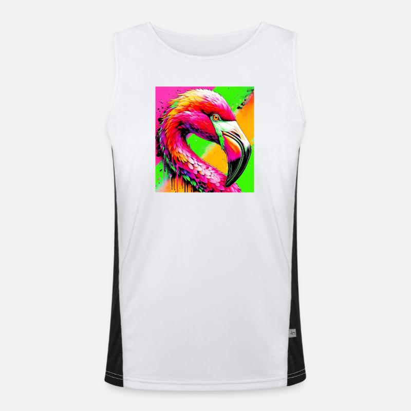 flamingo - Men's Functional Contrast Tank Top  - white/black