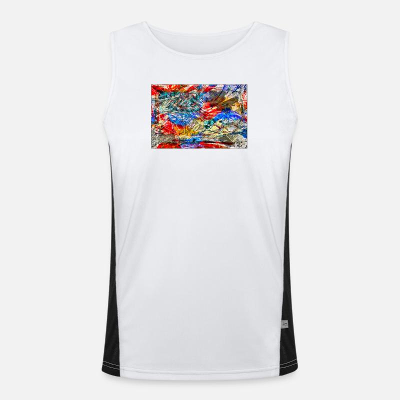Rejection - Men's Functional Contrast Tank Top  - white/black