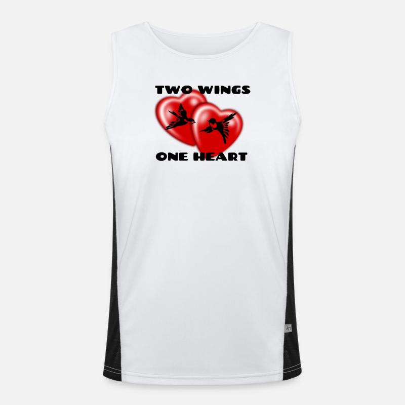 Two_Wings_One_Heart Funktionelles Kontrast-Tank Top für Männer 