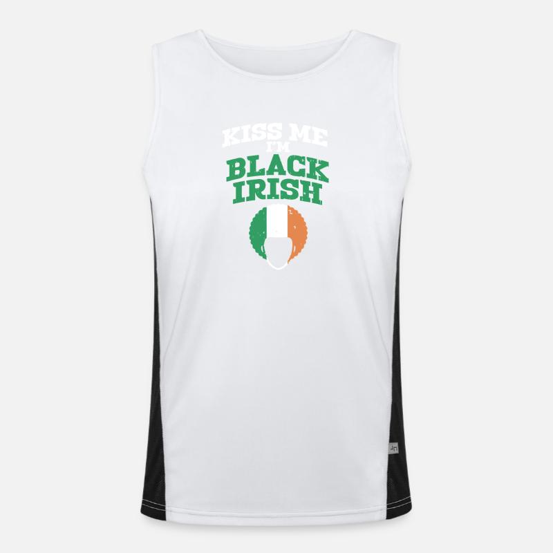 Küss mich, ich bin schwarz irisch Funktionelles Kontrast-Tank Top für Männer 