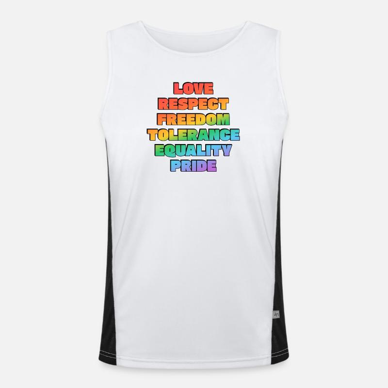 Rainbow Pride Values - Men's Functional Contrast Tank Top  - white/black