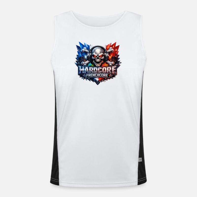 Hardcore Frenchcore Skull Art Funktionelles Kontrast-Tank Top für Männer 