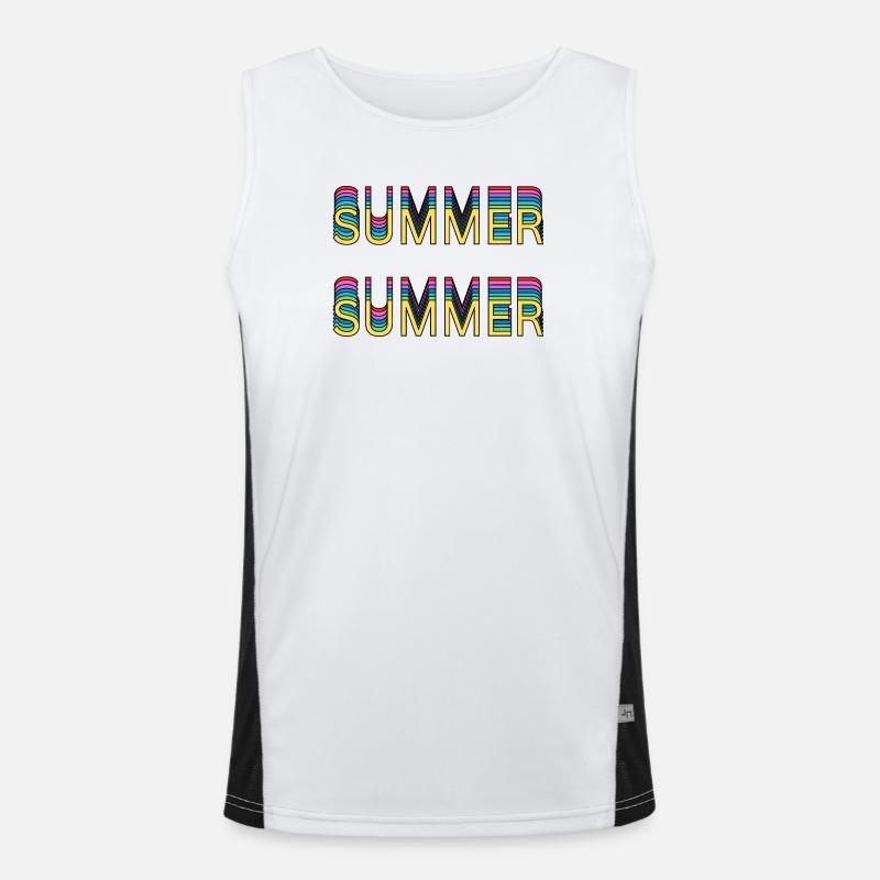 Summer Rainbow Font Men's Functional Contrast Tank Top 