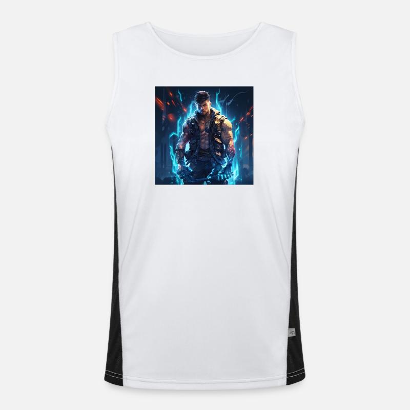 Nebula Ranger Neon Warrior Men's Functional Contrast Tank Top 
