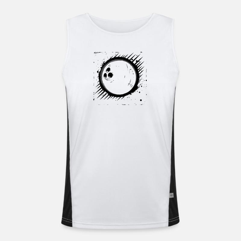 Bowling Ball Graphic Men's Functional Contrast Tank Top 