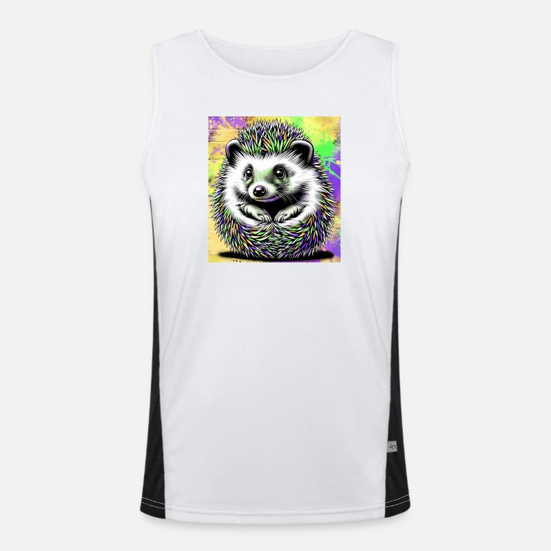 hedgehog - Men's Functional Contrast Tank Top - white/black