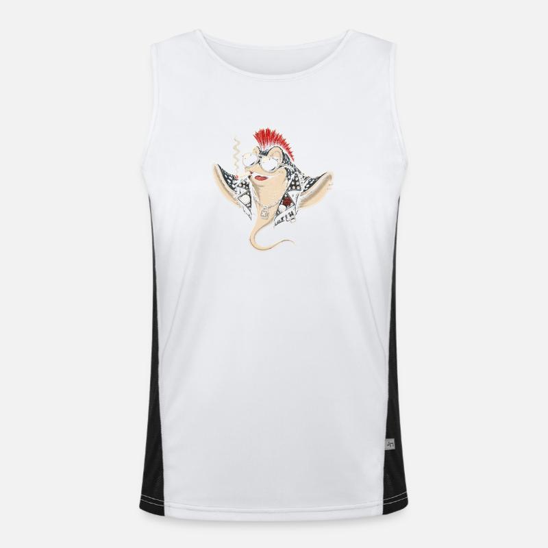 Punk-Rochen mit Mohawk Sonnenbrille Funktionelles Kontrast-Tank Top für Männer 