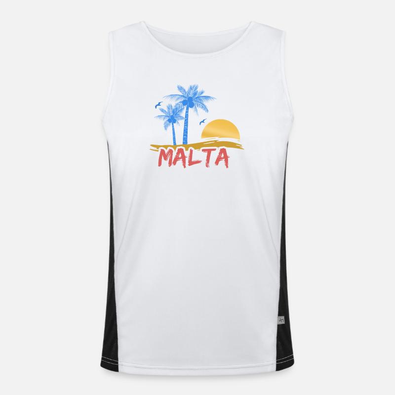 Malta - Men's Functional Contrast Tank Top - white/black