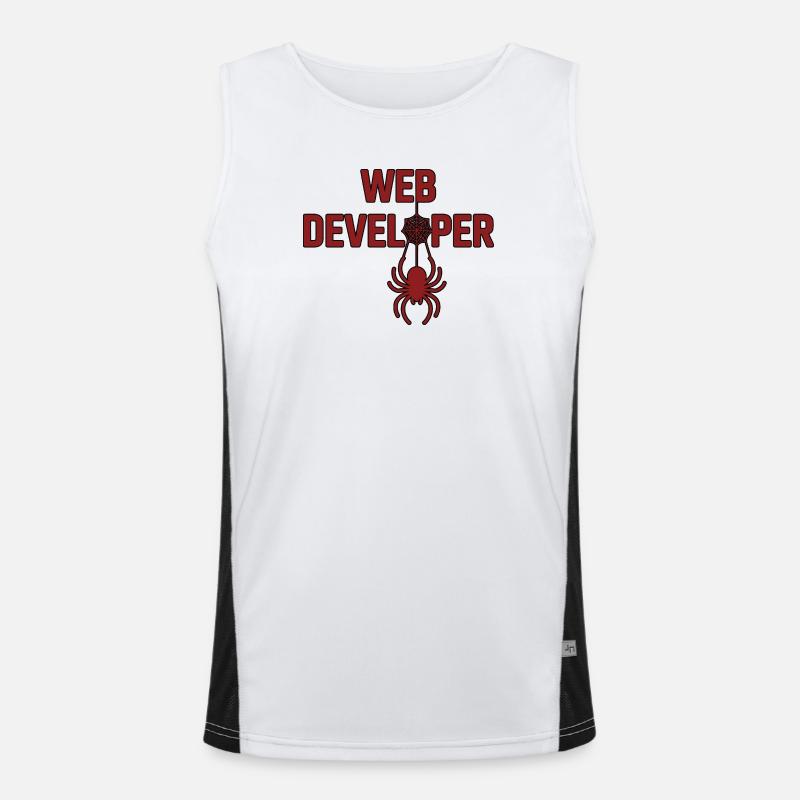 Web Developer Spider Logo Shirt Men's Functional Contrast Tank Top 