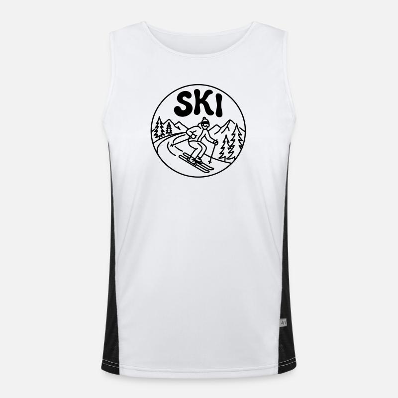 Ski - Men's Functional Contrast Tank Top  - white/black